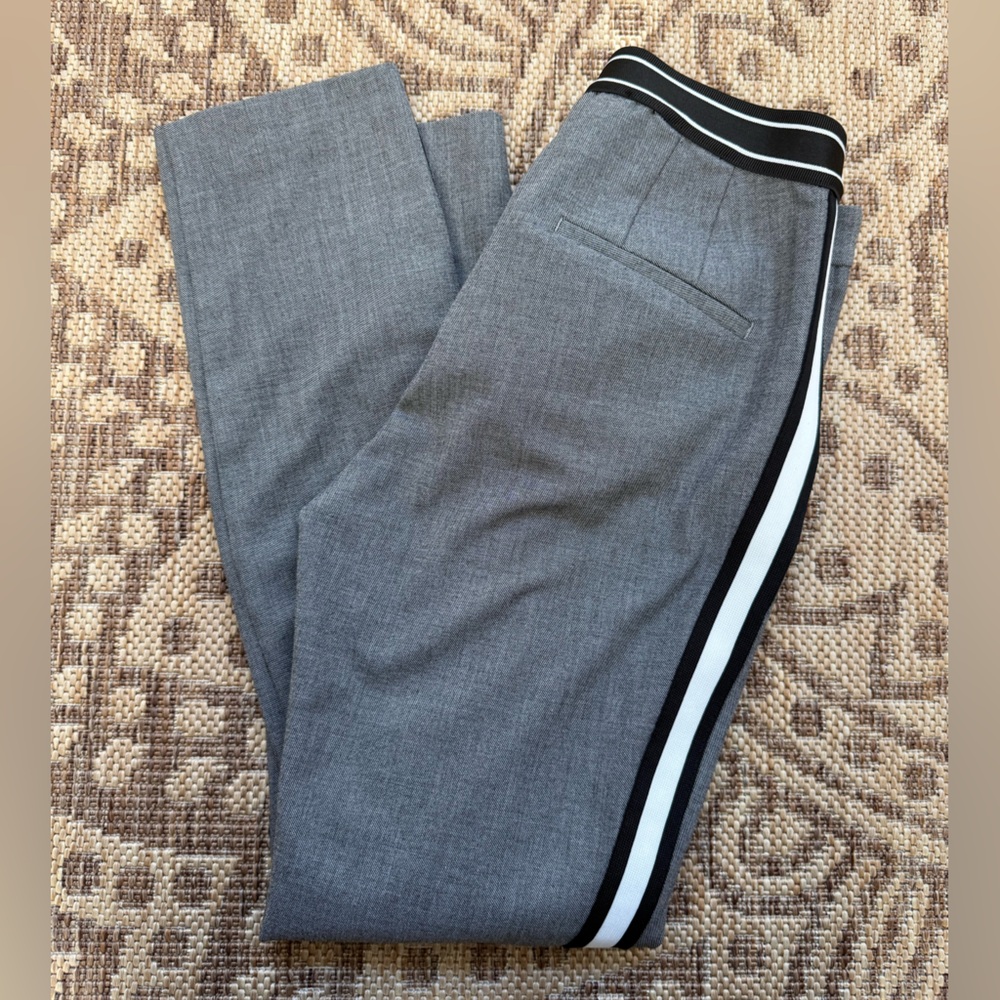 Zara Gray Plaid Trousers with Black and White Side Stripe - Picture 13 of 13